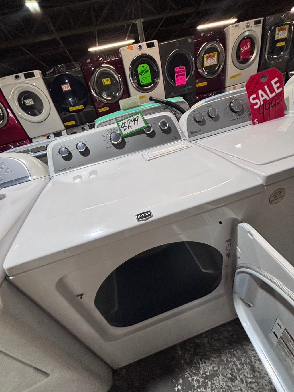}maytag 29” extra large capacity side x side large capacity electric 220v dryer  in white 29”Refurbished #KDH681B