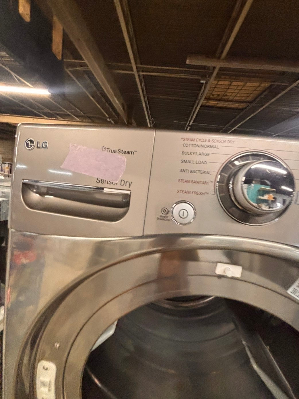 >*Used-great conditions refurbished LG steam washer 4.5cu ft & electric steam dryer 7.5 cu ft large capacity set electric 220v front load stackable or side by side - sensor dry He in silver-gray  #WR15SET