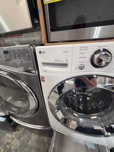 }gas LG white washer & gas dryer set front load stackable or side by side  27” in used Gas  used-Refurbished #GWD46B