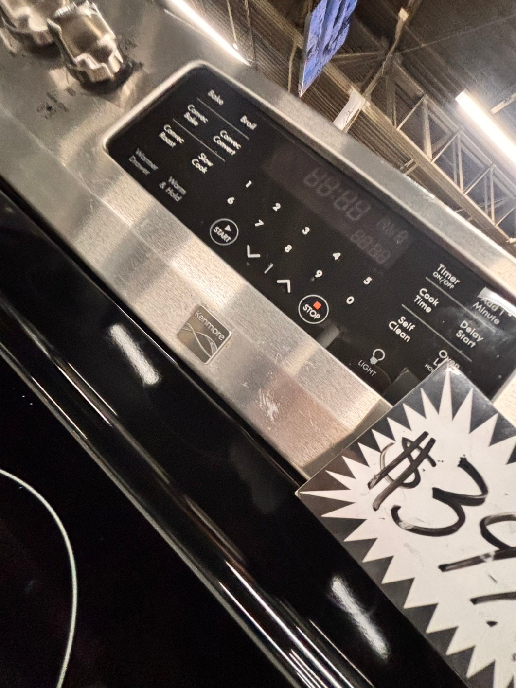 >kenmore glass top electric range 220v 5 burner convection oven quickly bake-warm zone bake broil self clean Refurbished fast boil 30" #ELRA44B