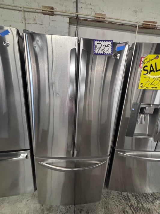 >LG 30 in. W /22 cu. ft. French Door Refrigerator with Ice Maker in Stainless Steel  Refurbished #A2RFHBB