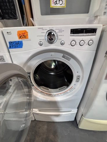 }gas LG white washer & gas dryer set front load stackable or side by side  27” in used Gas  used-Refurbished #GWD46B
