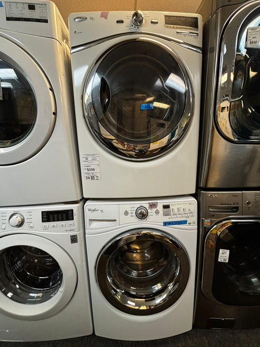 Whirlpool front load washer & dryer set electric 220v stackable large capacity #WD932LB