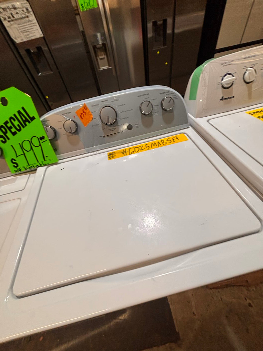 }}whirlpool top load washer with removable agitator large capacity & electric dryer 220v  set top load side by side used , refurbished working 💯  with warranty #TS741YB