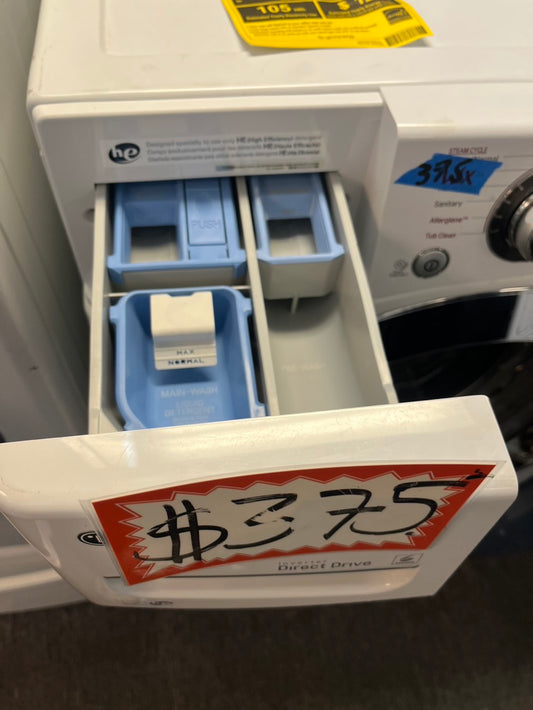 = Lg 4.5 cu. ft. Ultra Large Capacity with Steam Technology frontload washer with pedestal #LG54HBL