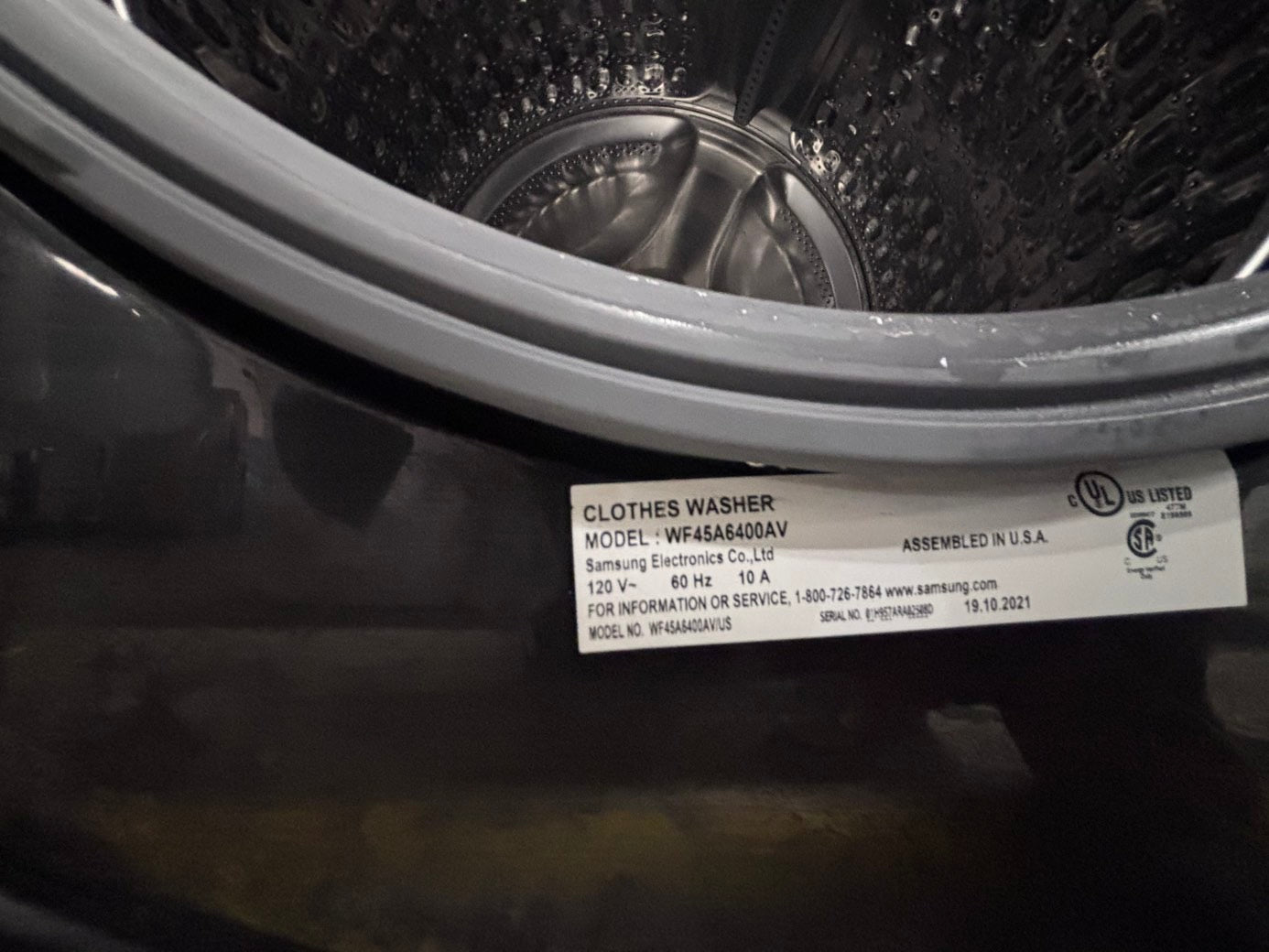 >>Samsung dark gray  washer 5.CU.ft. Large capacity, in great condition 27” stackable or side by side  used-refurbished  #SGW1DR4B