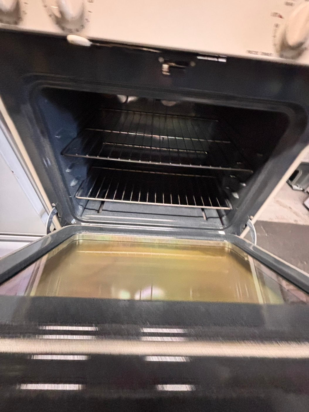 >special sale🔥GE Gas range 4 burner bake broil Hi/Lo self clean in off white used-Refurbished 30” #GEY94ZB
