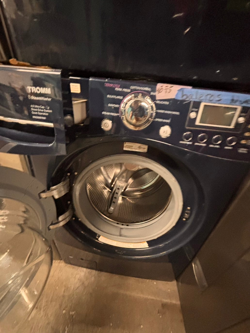 >* special🎉LG washer & dryer set electric 220v front load stackable or side by side - sensor dry in navy blue used,refurbished #WQB5SET