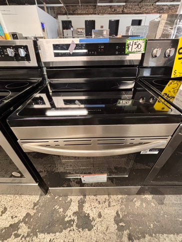 >frigidaire induction Glass Top electric stove stainless steel bake broil burner Self clean 30”  used-Refurbished #EF16B2B