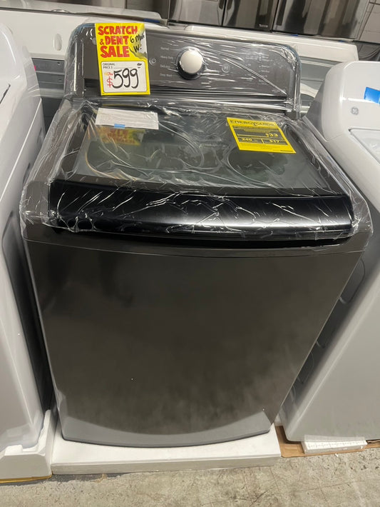 *Open box 📦 New S/d 4.1 cu. ft. Top Load Washer in Monochrome Grey with 4-Way Agitator, NeveRust Drum, SlamProof Glass Lid, and True Balance #LGT452B