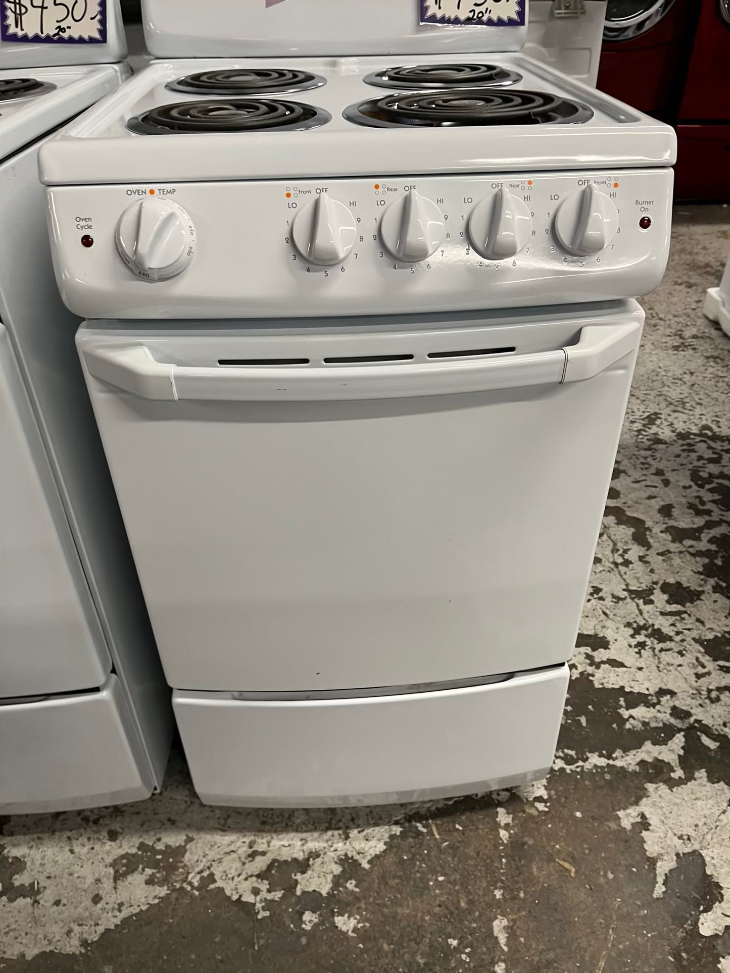 Hotpoint electric range coil white with broil 20” #ER310YB