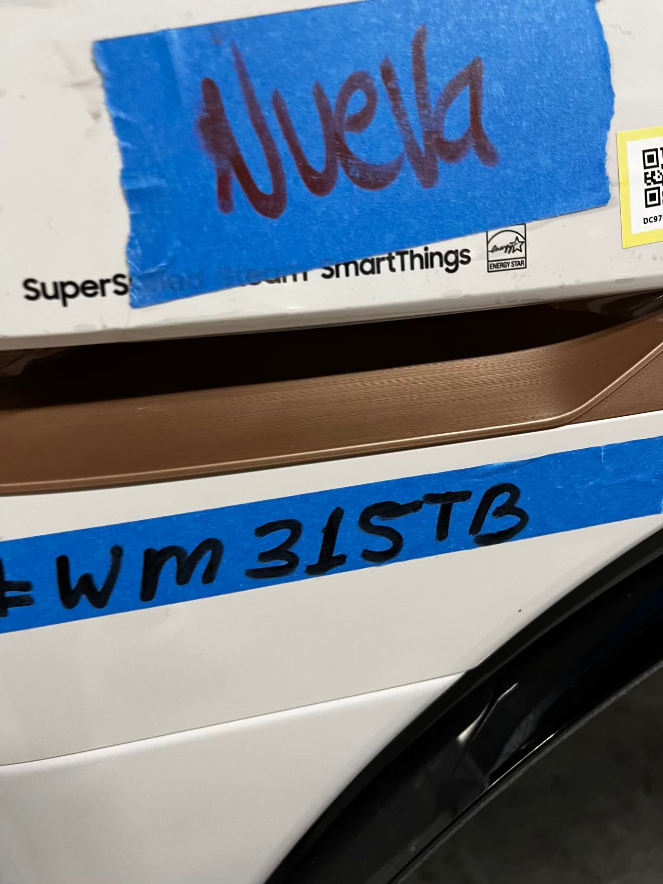 -Open Box 📦 Scratch & Dent Samsung 5 cu. ft. Extra Large Capacity Smart Front Load Washer in Ivory White with Super Speed Wash and Steam | stock number #WM315TB