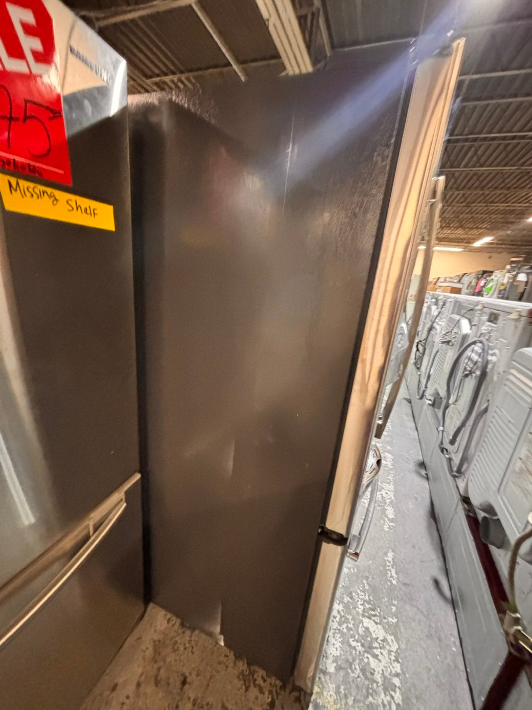}}LG used-Refurbished LG 36”w x69h x 30” depth refrigerator stainless steel w/ice & water dispenser  #FDLD773B