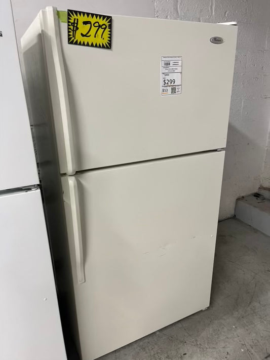 - whirlpool top freezer refrigerator off white used refurbished 33’ #RF901TB