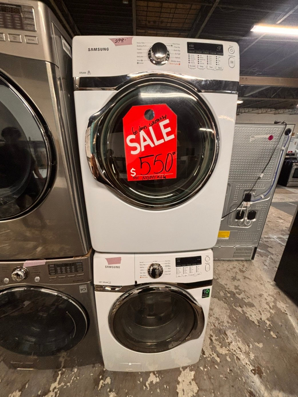 SALE🔥SAMSUNG front load washer large capacity & dryer set electric 220v front load stackable or side by side - in white #WS3RTSET