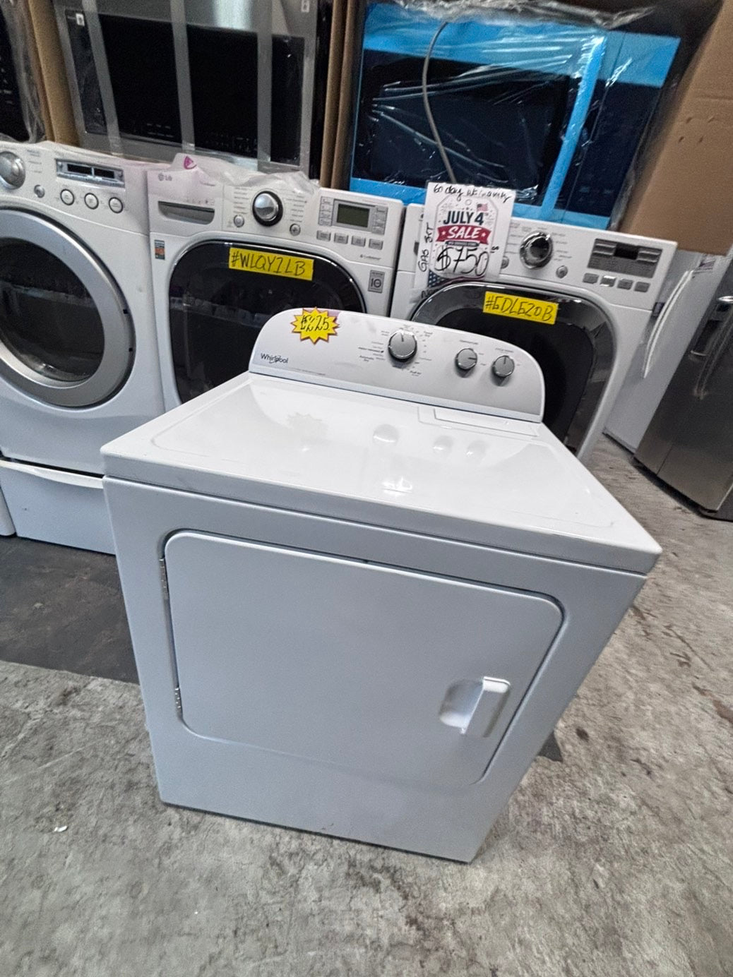 >*whirlpool side x side large capacity electric 220v dryer  in white 27” Refurbished #ED861B