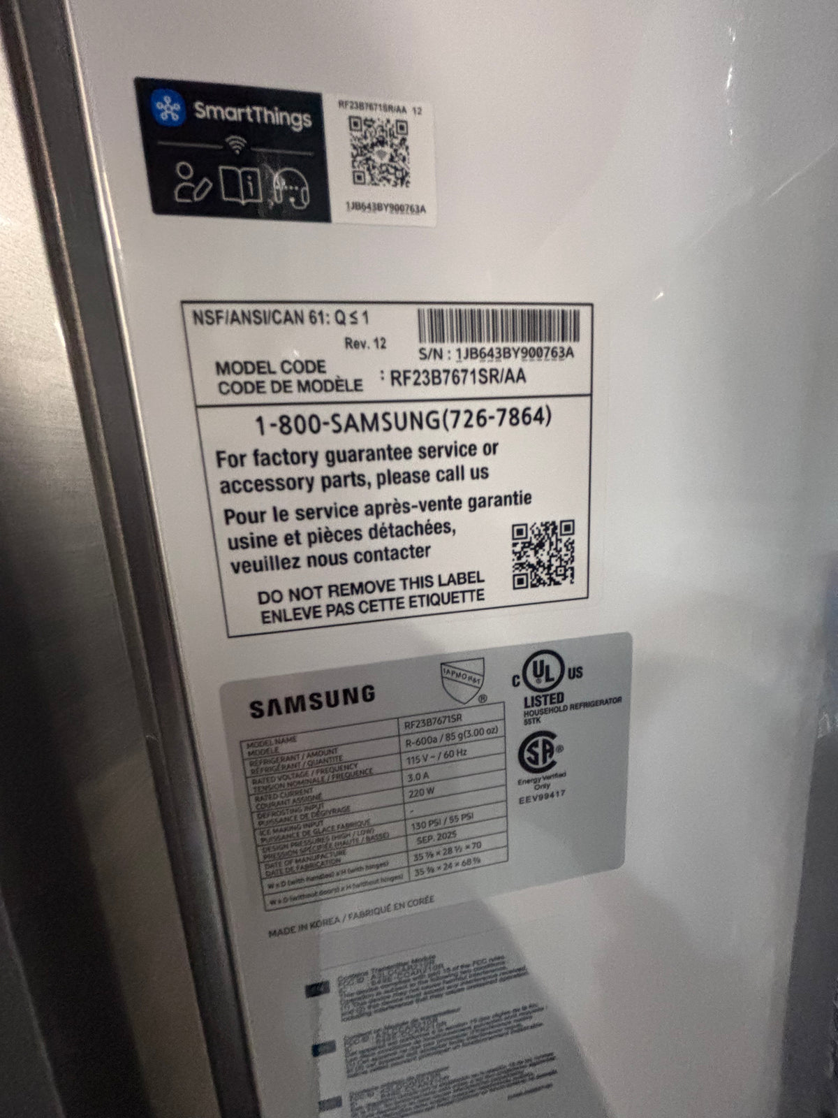 } New open box 📦 Samsung - 36 in. Wide Bespoke 23 Cu. Ft. 4-Door Flex French Door Counter Depth Refrigerator with Beverage Center - Stainless steel working 💯 with warranty #SCD23NB