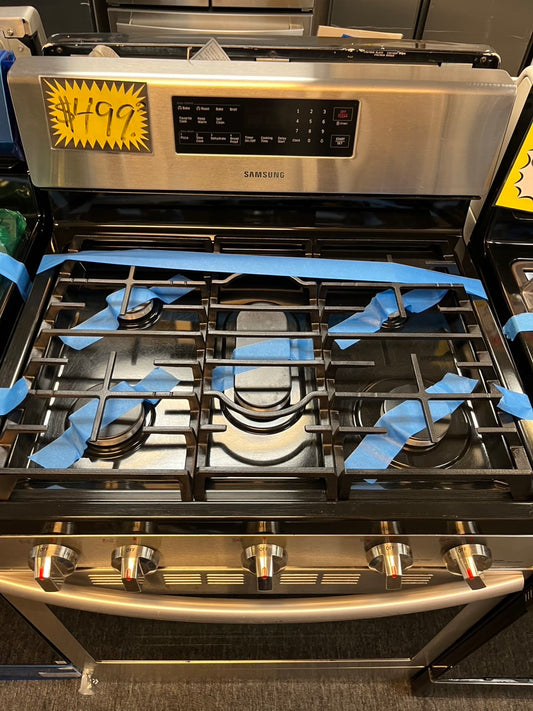Samsung GAS range stainless steel 5 burner convection bake roast broil  Easy Mode Self clean Refurbished 30" #GPG34L