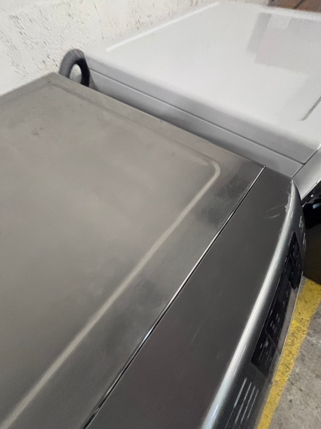 >*Samsung gray front load washer large capacity stackable or side by side  27” in used-Refurbished #SGEE3WB