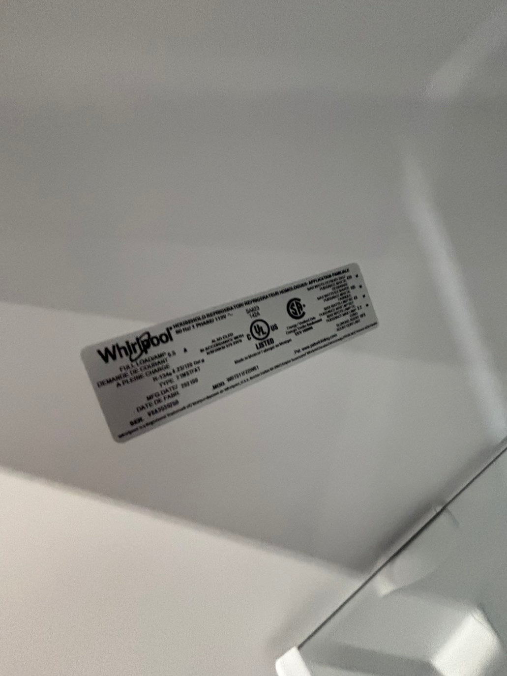 >*whirlpool 33” x65 1/2 height x 29” depth Top freezer fridge   ,white . used-like new , refurbished #RWH191B