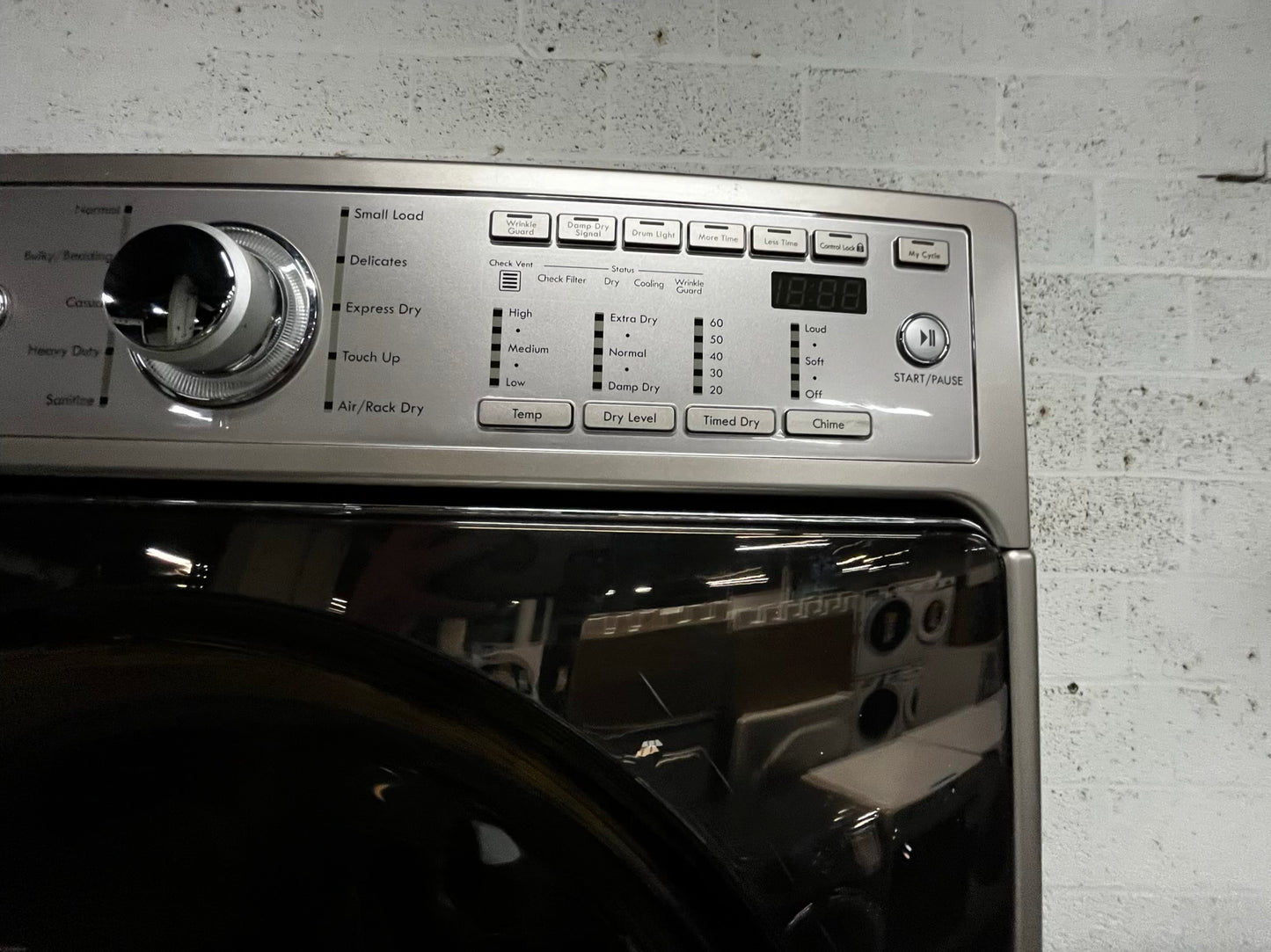 • Kenmore washer 4.5 cu ft & dryer 7.5 cu ft set electric 220v front load stackable or side by side - sensor dry He in champagne #WD9947PB