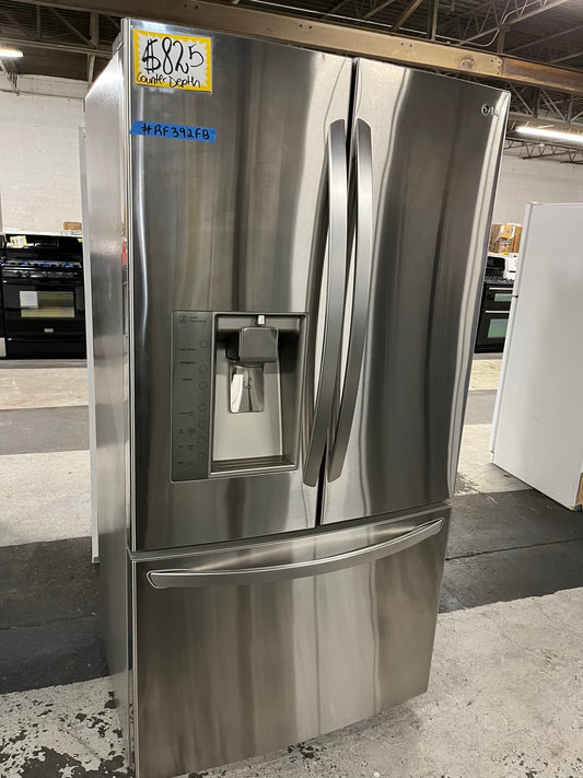 LG French door Refrigerator counter depth stainless steel w/ ice water dispenser 36" #RF392FB