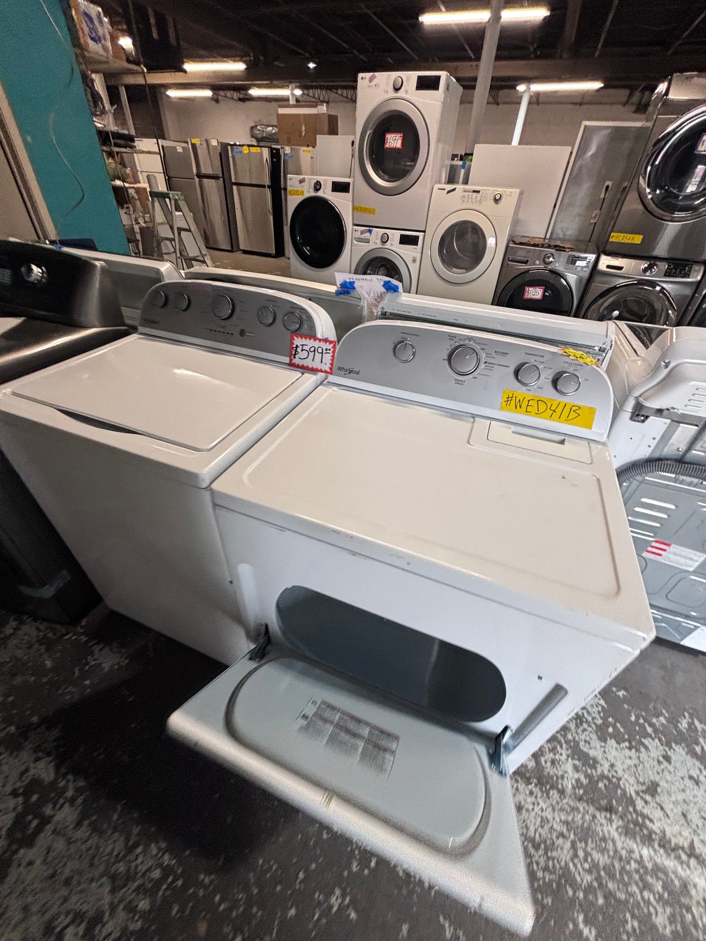 >*whirlpool top load washer large capacity with removable agitator  & electric dryer 220v  set top load side by side #MRM23YB