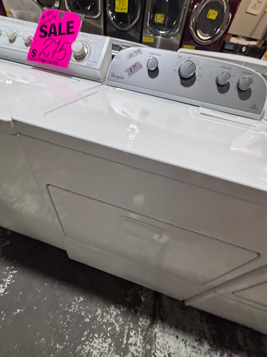>*whirlpool 29” large capacity gas  dryer 110v side by side used-refurbished #M99AMAB