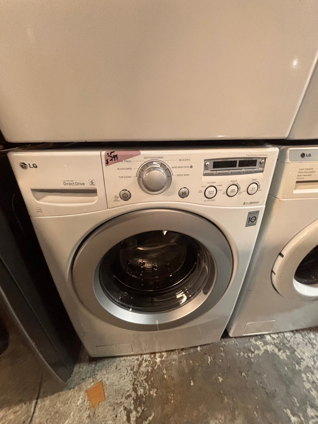 >* special🎉LG washer & dryer set electric 220v front load stackable or side by side - sensor dry in white  #WQ575SET