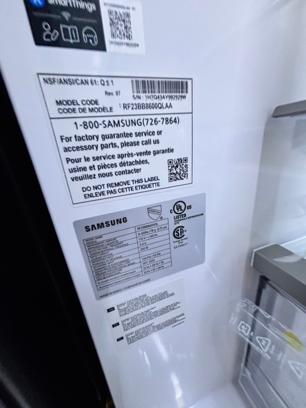 >special🎈New open box 📦 Samsung - Bespoke 23 cu. ft. Counter Depth 4-Door French Door Refrigerator with Beverage center #RRSYY41B