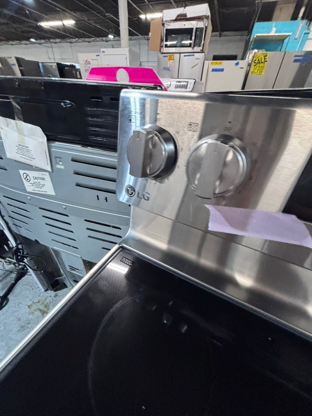 >*LG Air-fry Glass Top electric stove stainless steel convection oven bake broil 5 burner Self clean 30” used-Refurbished #ELGP51B