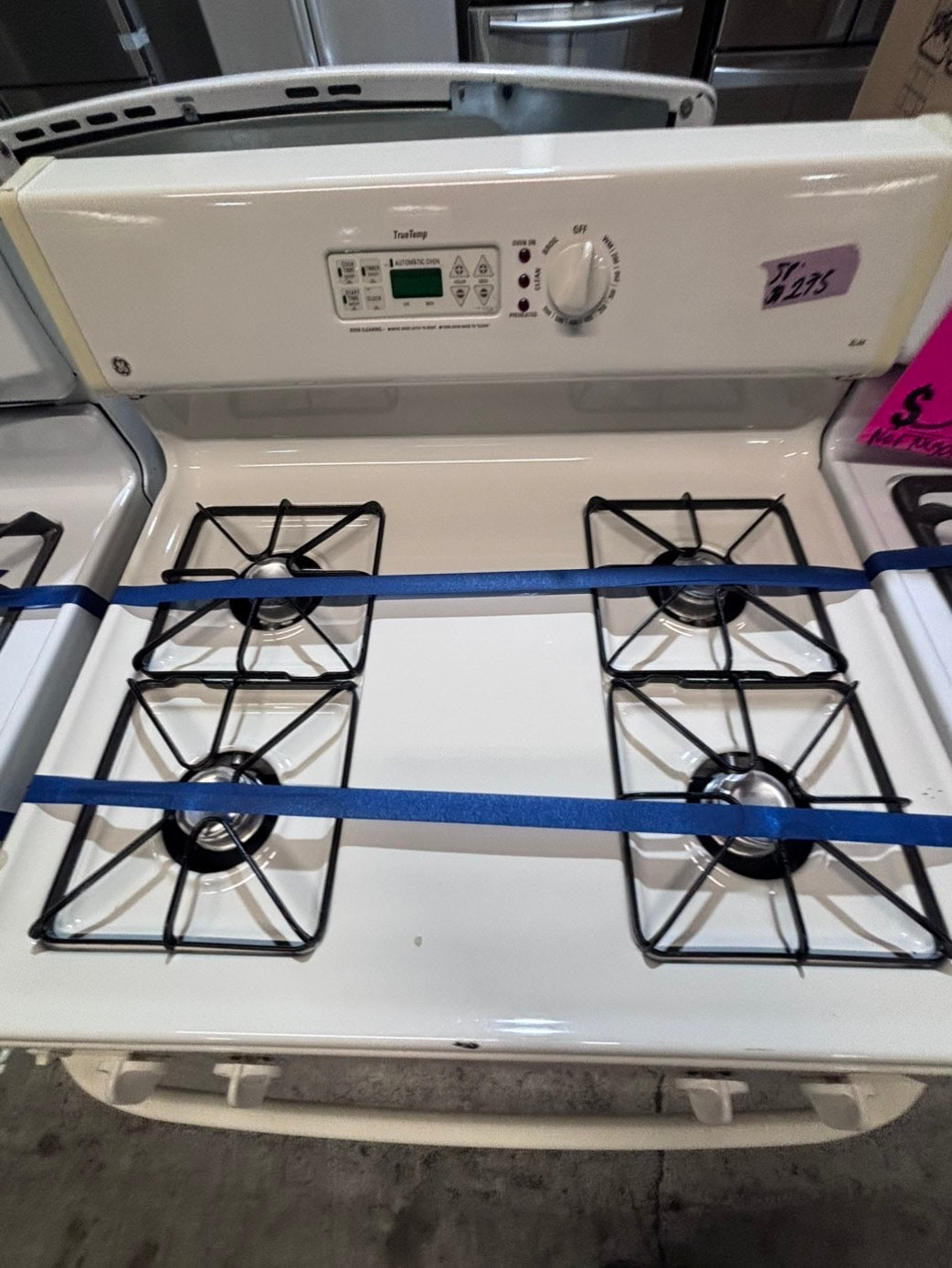 >*sale🔥GE off white  Gas range 4 burner bake broil Hi/Lo self clean used-Refurbished 30” #GG612B