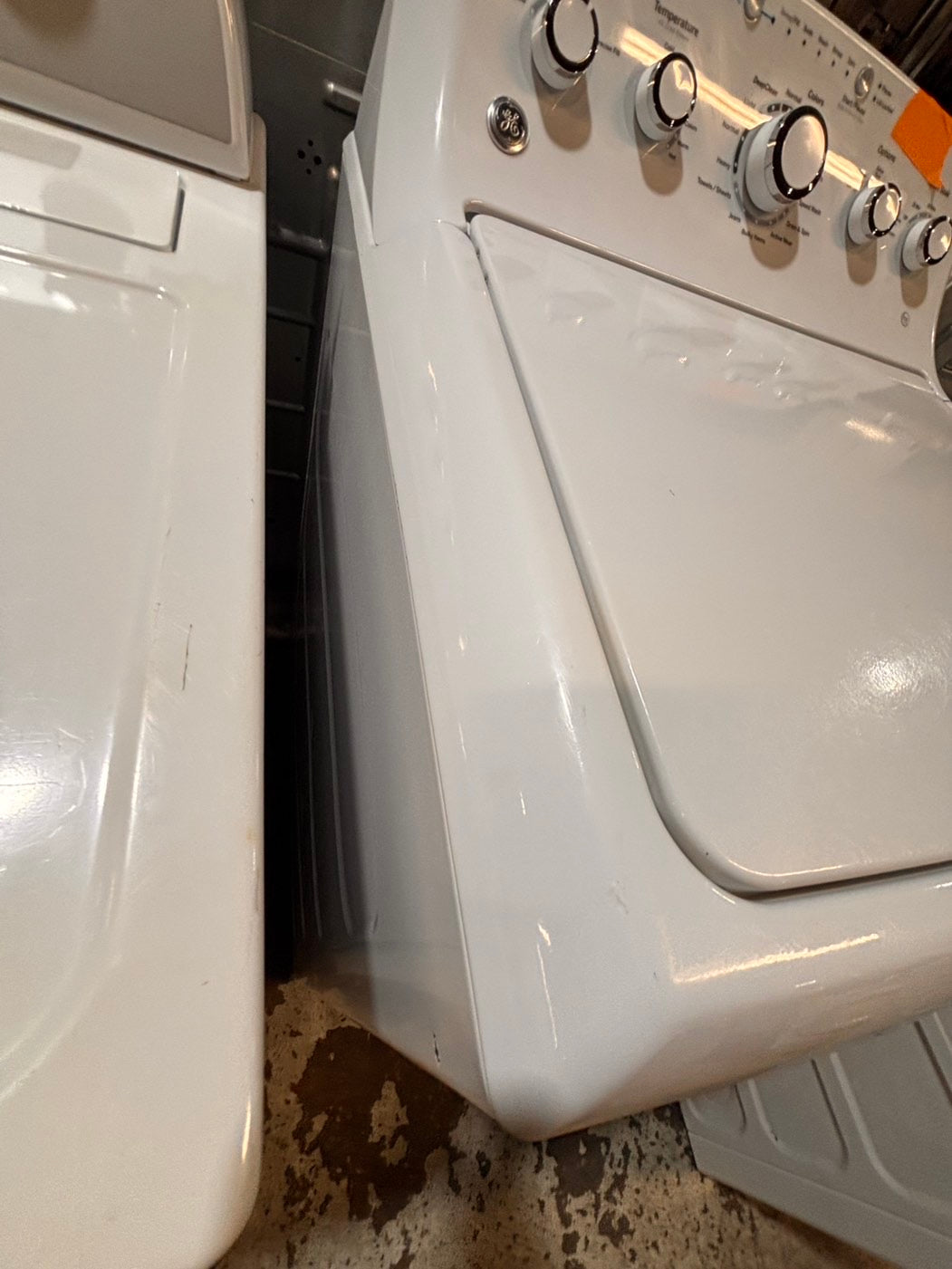 >*GE white  top top load washer with agitator  large capacity & dryer set electric 220v side x side top load stainless steel drum white color used-refurbished #GWD9ABB