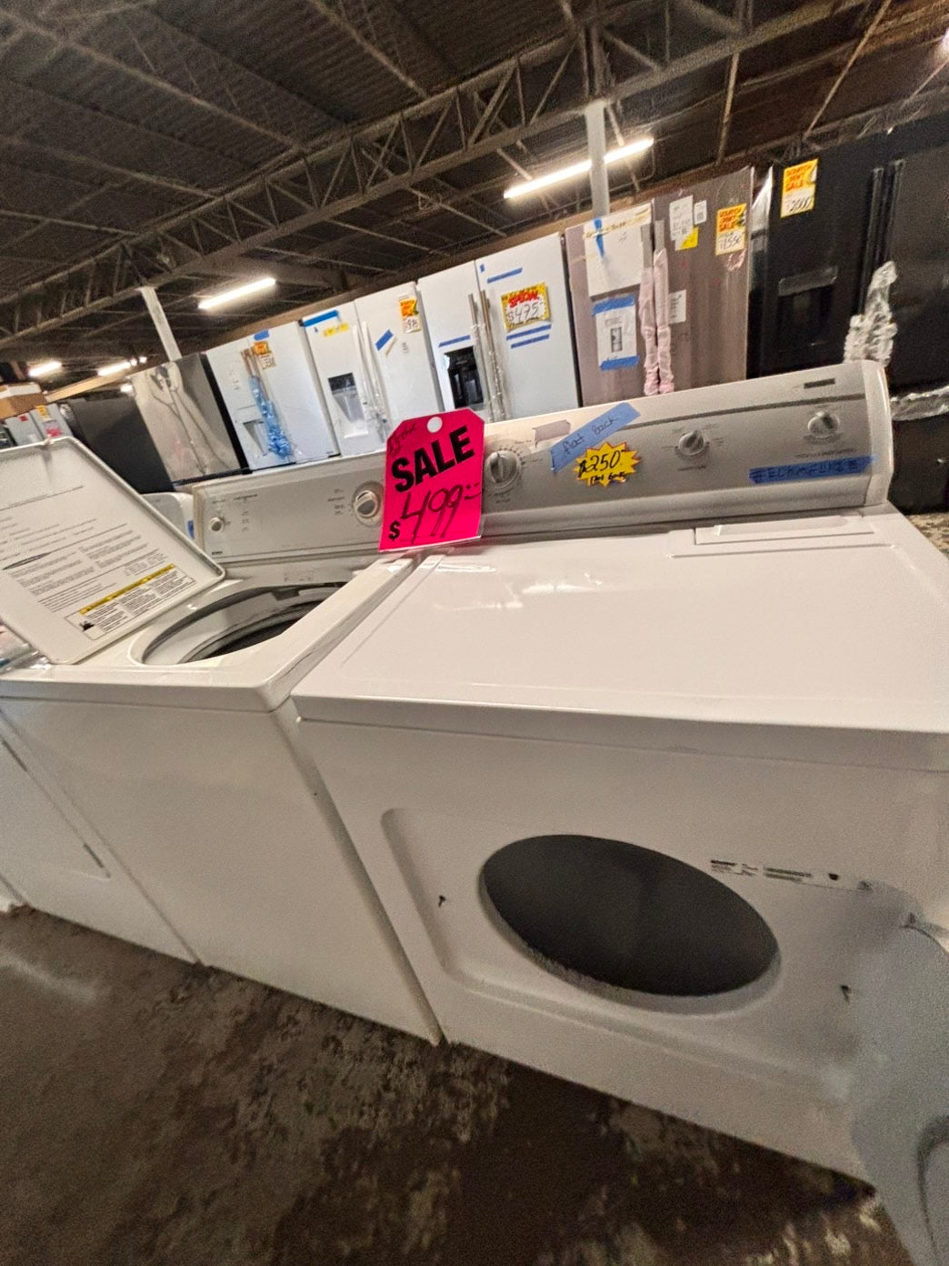 >special price‼️Kenmore top load washer w/agitator  & electric dryer flat back  220v  set top load side by side #WH7X3BSET