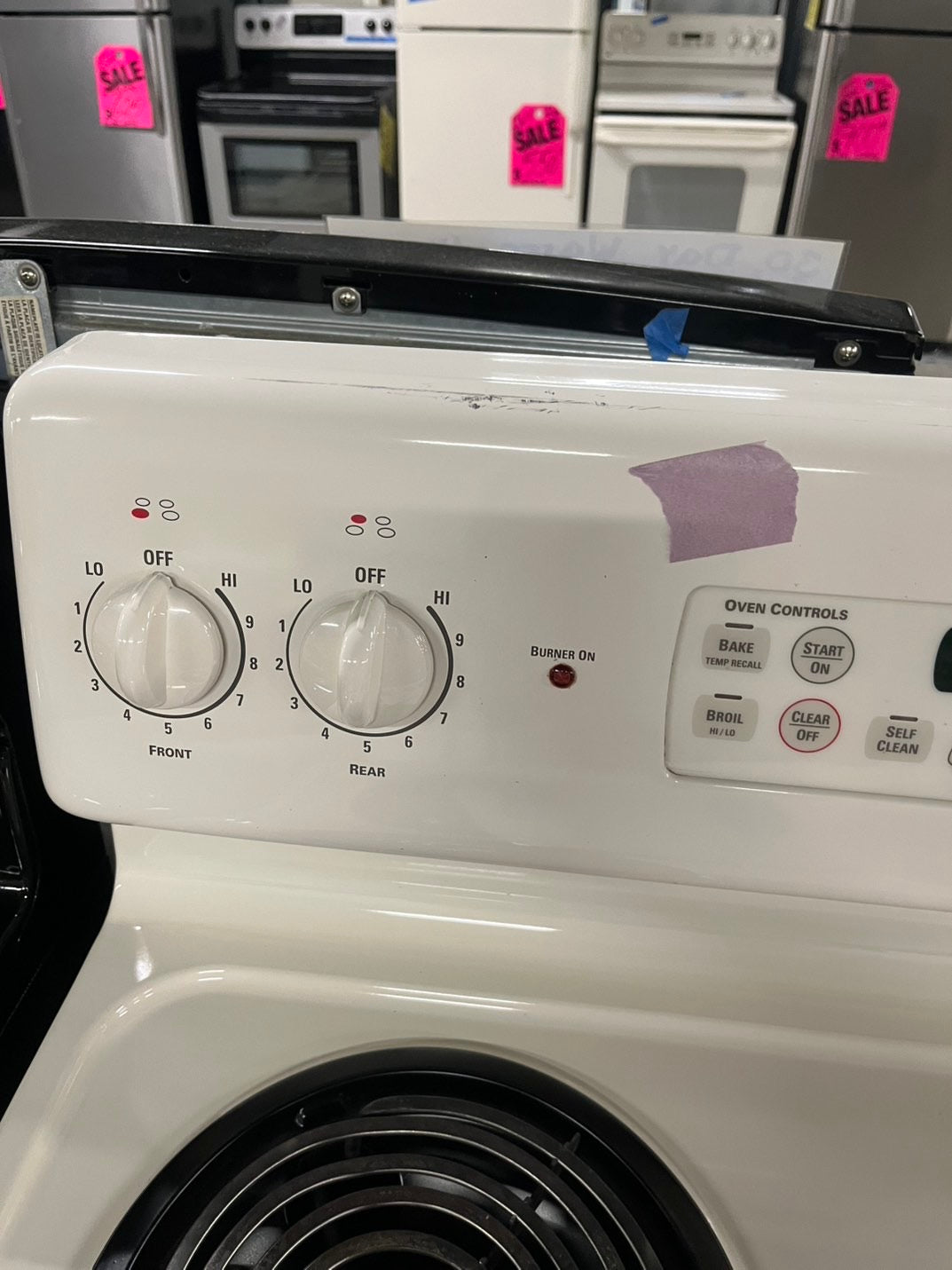 🥳🎉=Ge off white electric coil top electric range coil 220v 4 burner Refurbished in bake Broil self clean 30" #RERC29B