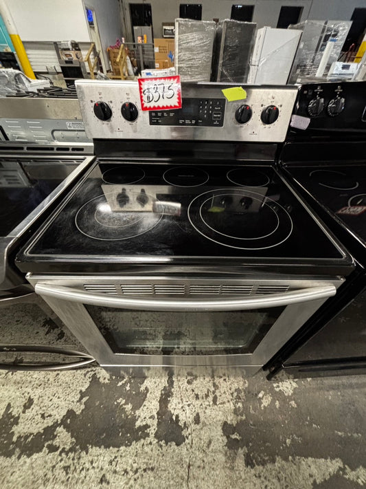 -Samsung glass top electric range 220v 4 burner bake broil fast boil steam clean Refurbished stainless steel 30" #ES918SB