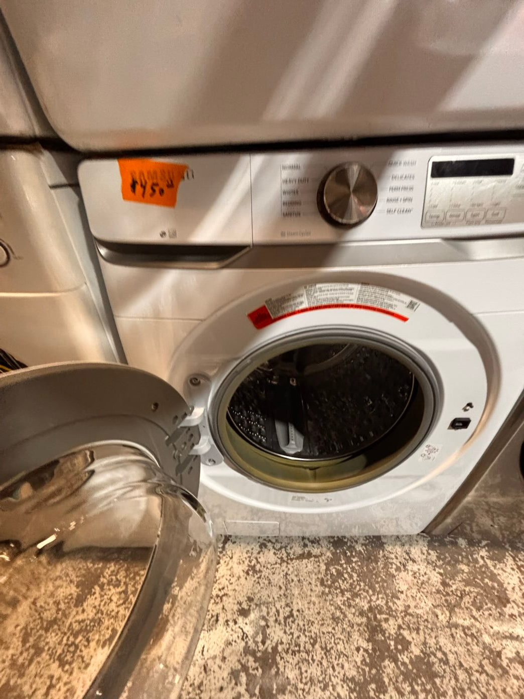 }} Samsung front load  washer large capacity& electric dryer steam set front load stackable or side by side white  27” in used-Refurbished working 💯 with warranty #SAX715ET