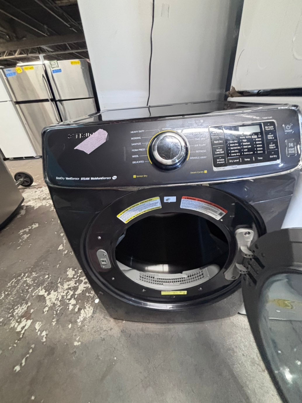 >*july 4th sale 🔥samsung steam sensor Dry front load stackable electric 220v dryer in dark gray color used-refurbished 27" #DEAQ1NB