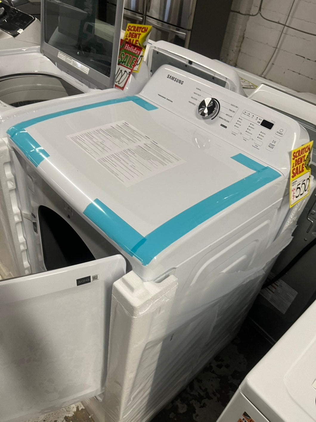 Open box 📦 New S/d New Samsung Top load washer Stainless steel Drum 4.5 Cu.Ft And Electric dryer set 27” wide white #WDSM45B