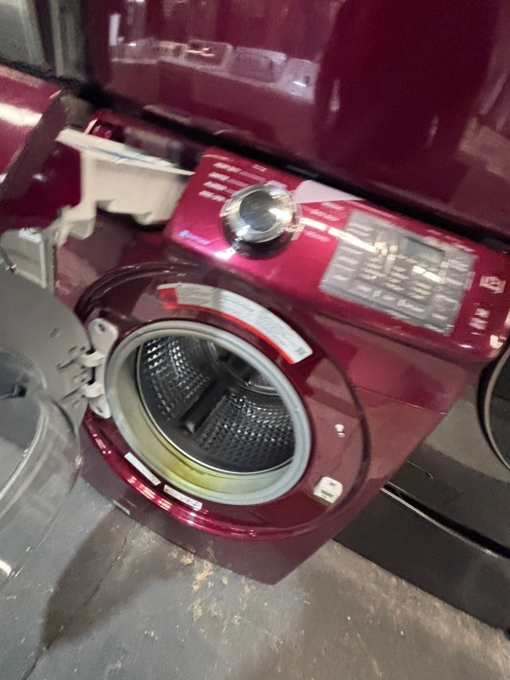 >*Samsung steam ENERGY STAR washer 4.5 cu ft & dryer 7.5 cu ft set electric steam 220v front load stackable or side by side - sensor dry ,burgundy color #BGCPL2SET