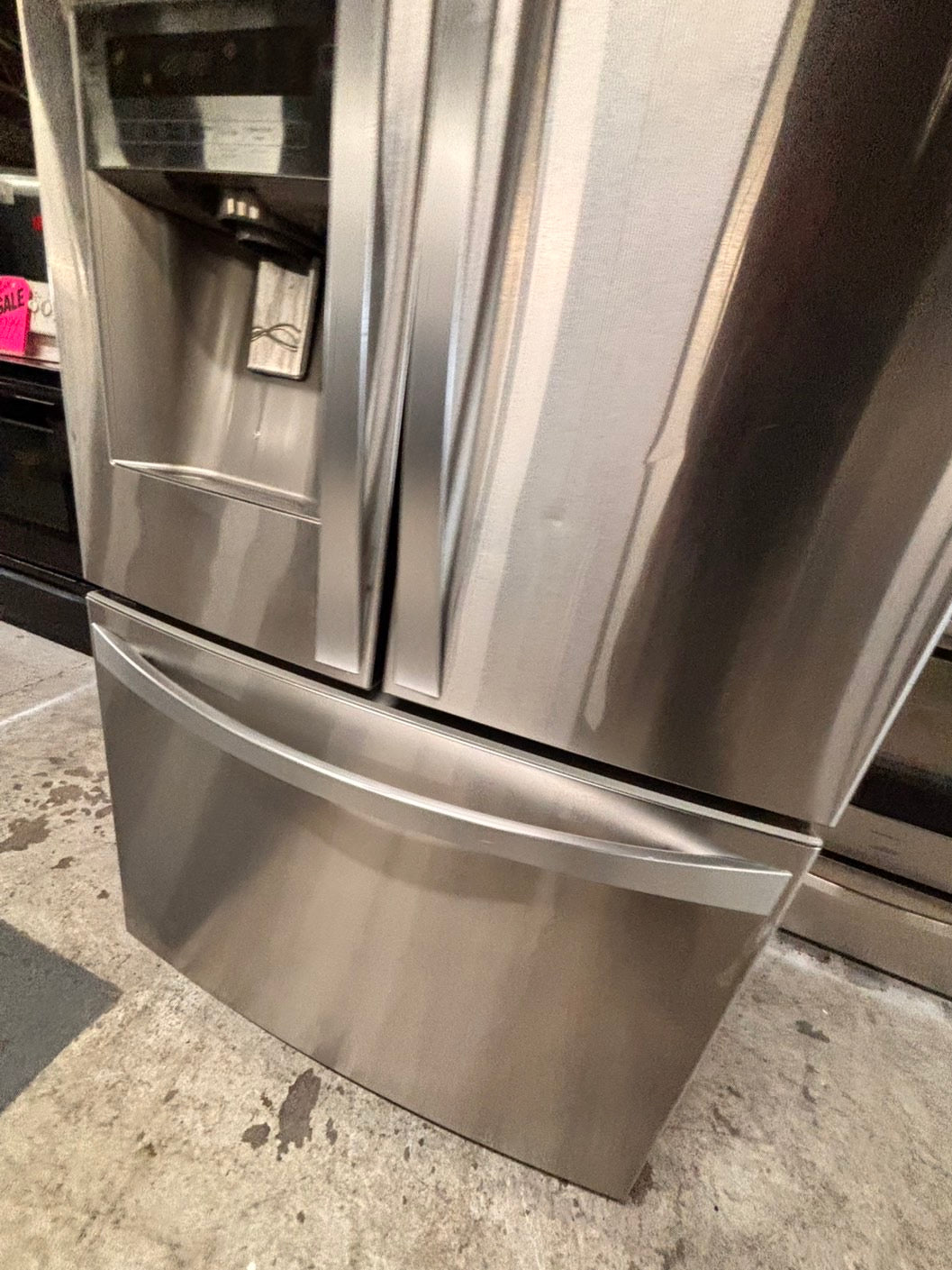 >special combo 2pc. Kenmore French door Refrigerator 36” stainless steel with water dispenser & ice maker & electric stove 5 burners & both same brand #RFXV421B