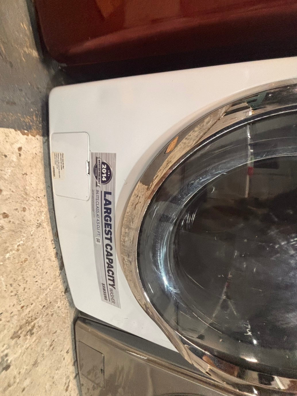 >*Samsung steam washer 4.5 cu ft & dryer 7.5 cu ft set electric steam 220v front load stackable or side by side - sensor dry white color   #WD658SET