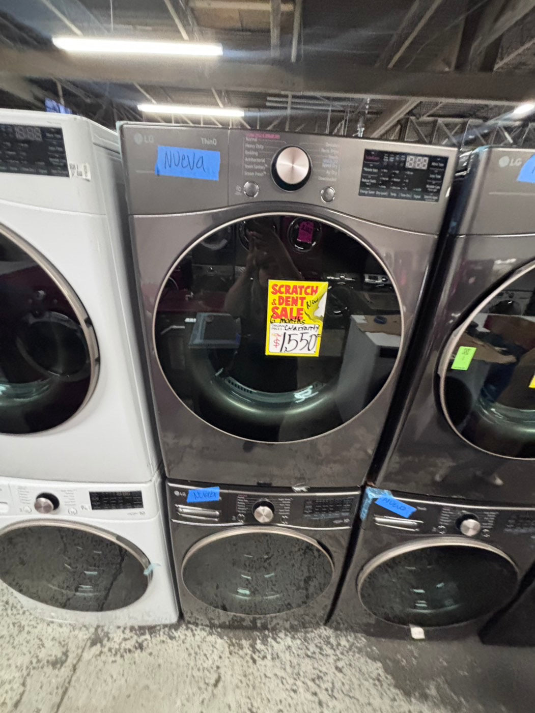 >>LG Open Box 📦 Scratch & Dent 4.5 cu. ft. Ultra Large Capacity Front Load Washer 
 & 7.4 cu. ft. Large Capacity Front Load Electric Dryer - black steel  Set / stock number #WD3A1CB