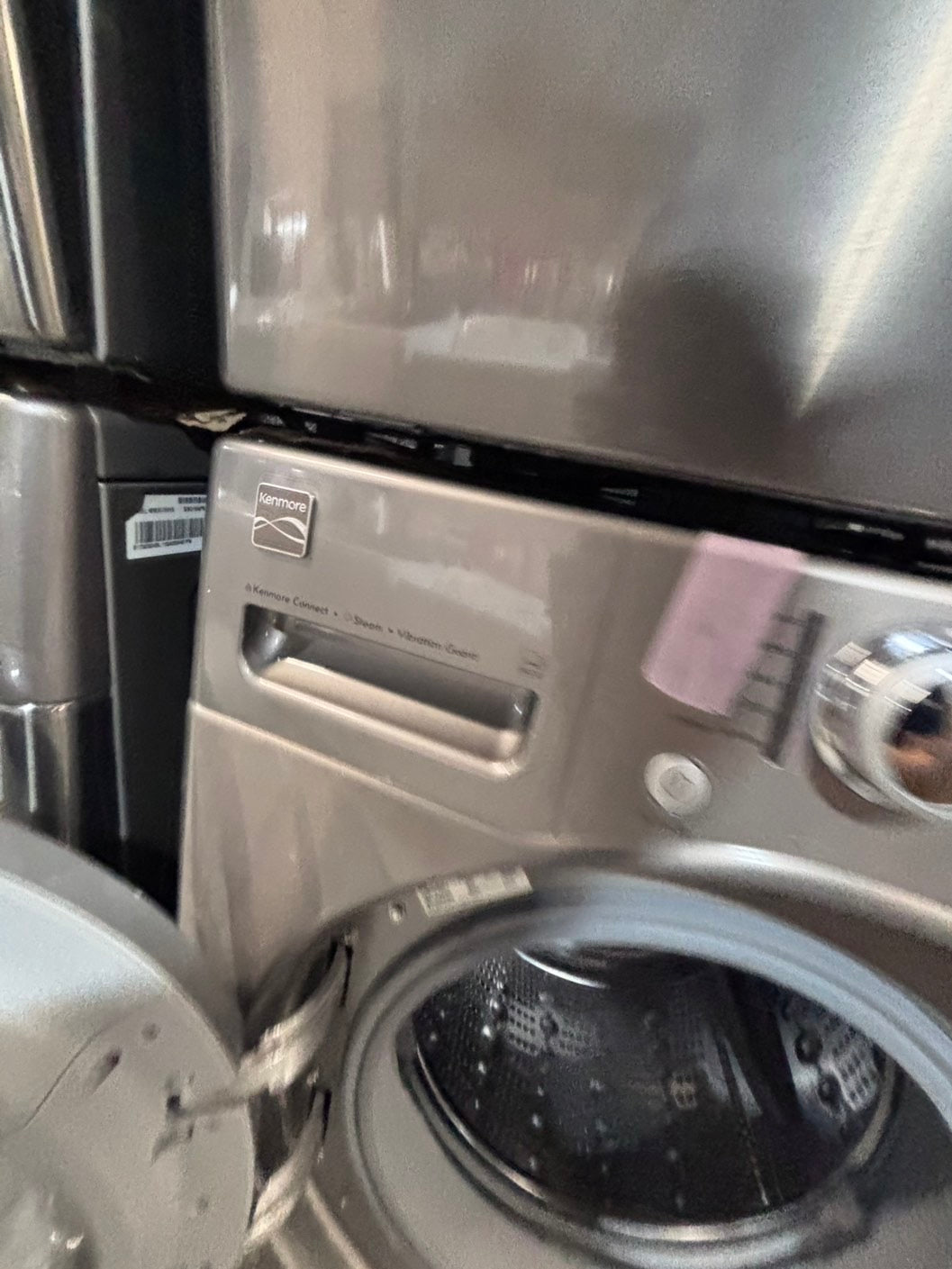 >*early July 4th special 🇺🇸kenmore washer & dryer set electric 220v front load stackable or side by side - sensor dry in gray color #GSS2BSET