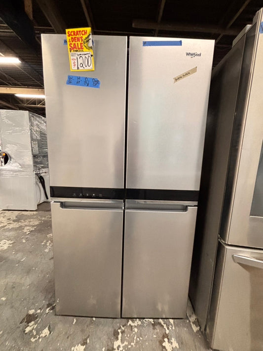 >special🎈New open box 📦 costumer return whirlpool- 23 cu. ft. Counter depth 19.4 cu. ft. Counter Depth French Door Refrigerator in Fingerprint Resistant .. #RWVYY41B