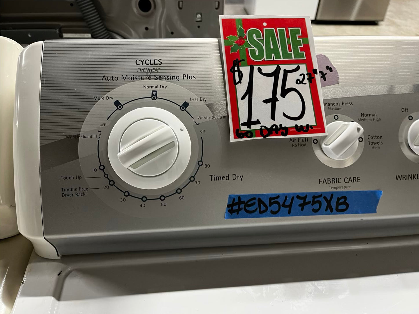 🎄Holiday Sale 🎁 Kenmore  side x side large capacity electric 220v dryer  in white 27” Refurbished #ED5475XB