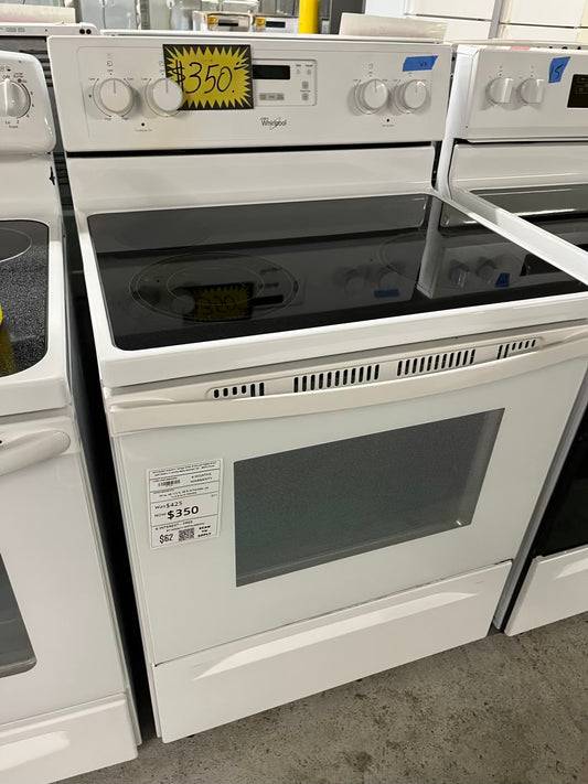 Whirlpool electric range 220v 4 burner bake broil self clean in white Refurbished 30" #ER175UB