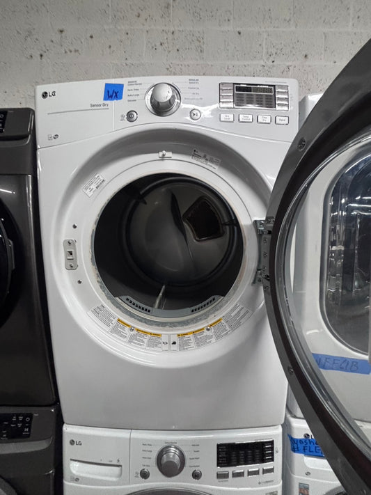 >LG GAS  washer & dryer set front load stackable white   27” in used-Refurbished #WD43GB