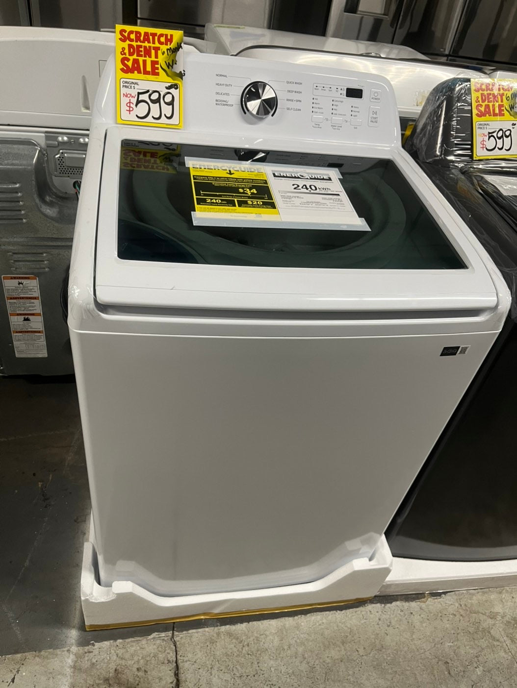 *Open box 📦 New S/d Samsung 4.5 cu. ft. Top Load Washer with Vibration Reduction Technology white 27” #SAM23B