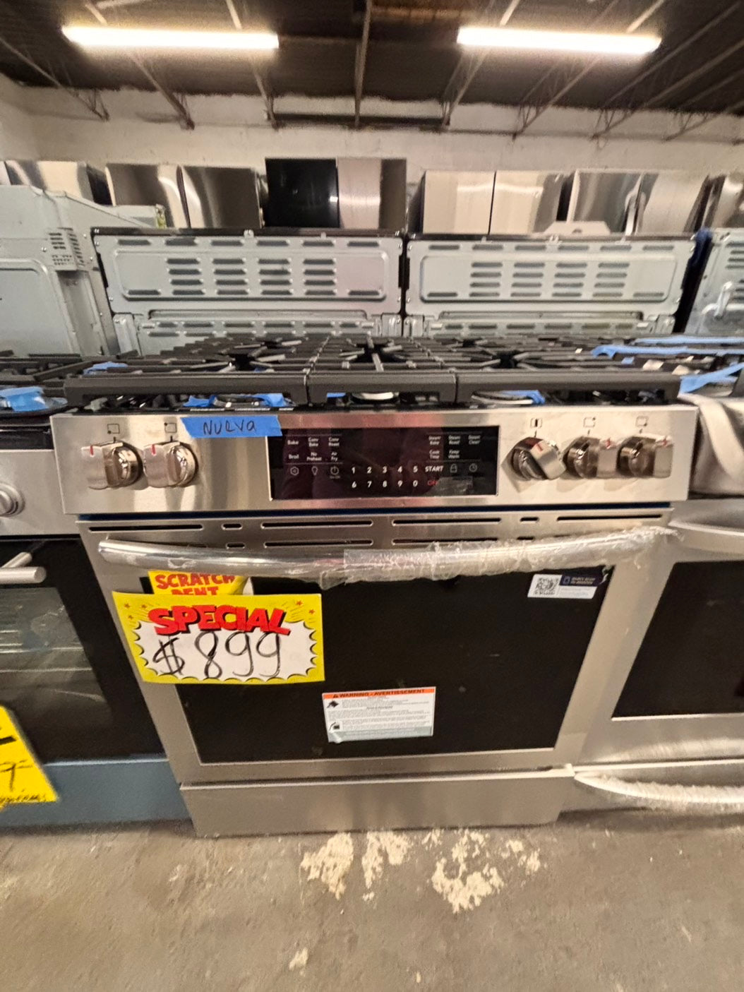 >new scratch & dent open box 📦 Frigidaire gallery stainless steel slide-in Airfry convection oven ,bake broil steam clean ,30” #FGG45ZB